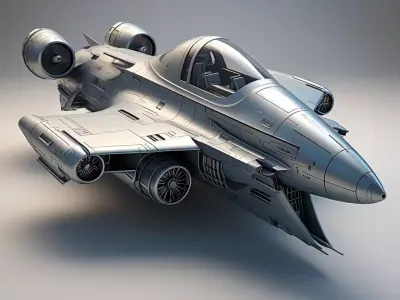 fighter jett Low-poly 3D model