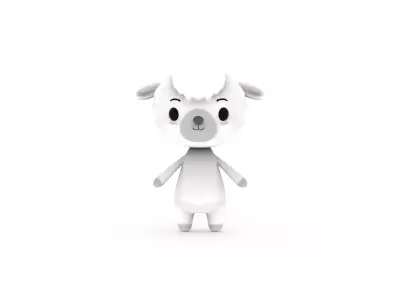 Cartoon Sheep v002 character 3D model