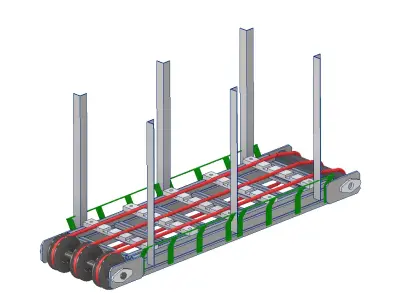 Cinta transportadora con cordones de poliuretanos  3D model