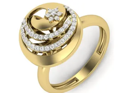 Women Vintage ring 3dm Render details 3D print model