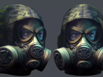 Helmet 3d model military combat Military Low-poly Low-poly 3D model 41
