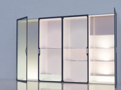 4 Diffrent Store Refrigerators Low-poly 3D model