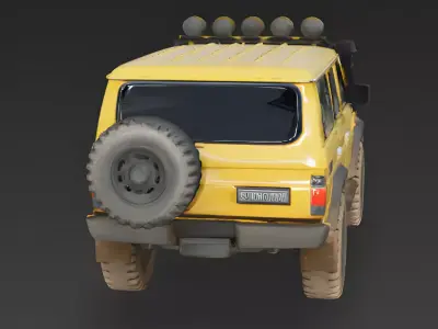 Realistic Yellow SUV 3D Model 3D Model Low-poly 3D model