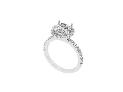 Single Stone With Side Stone Ring 3D print model