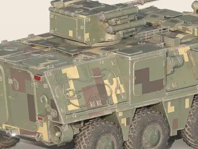 BTR 4 Low Poly Game Ready  Low-poly 3D model