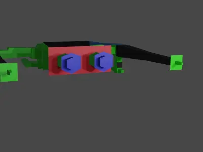 Low Poly Spaceship helicopter 3D model