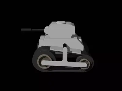 Stylized Low Poly Tank Heavy Cannon Game Ready Low-poly 3D model