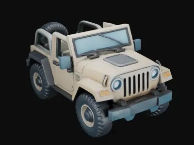 Mini Offroad Jeep 3D Model Low-poly 3D model