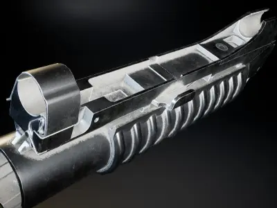 AAA M203 Under barrel Grenade launcher Game Ready PBR Low-poly 3D model