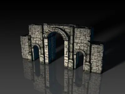 Modular Ruins Kit  Low-poly 3D model