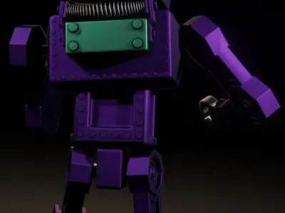 Retro Styled Robot Low-poly 3D model
