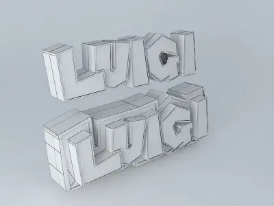 Luigi 3D Text Logo 3D model