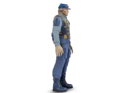 Man Soldier - Rebel Male Person - Military Cloth - Security 3D model