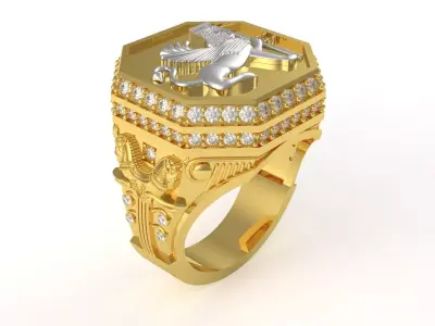 takht jamshid man gold ring  mr0001 3D print model