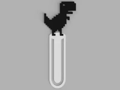 Pixelated Dinosaur Game Google Logo Bookmark Free 3D print model