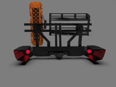 Heavy-Duty Rear Metal Off-Road Bumper Low-poly 3D model
