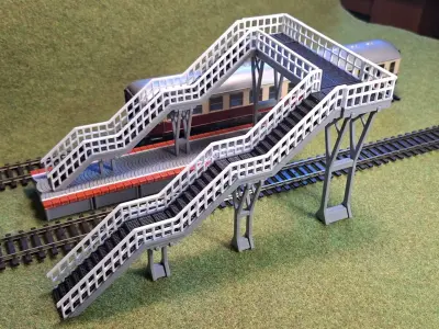 Double Edge Platform Overpass 1-87 FDM color 3D print model