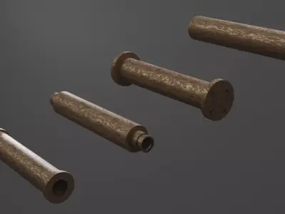 Steampunk Pipes Pack Modular Low-poly 3D model
