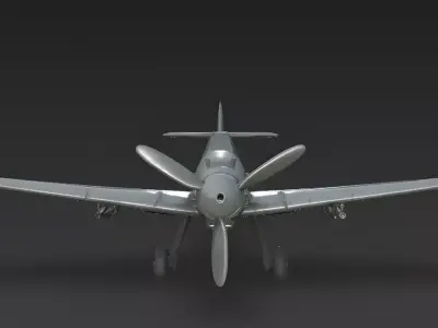Messerschmitt Bf 109 Fighter 3D Model Low-poly 3D model