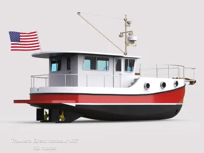 Trawlers Great Harbour N37 Low-poly 3D model