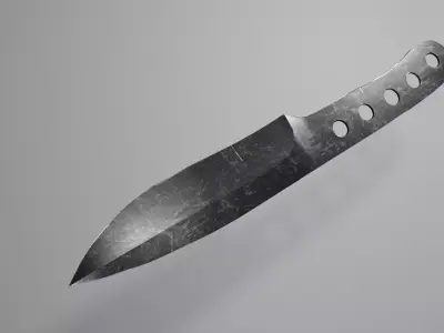 Throwing knife Low-poly 3D model
