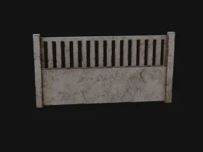 Concrete Fence Low-poly 3D model purchase
