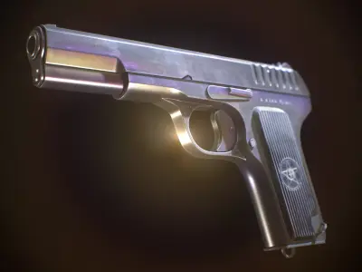 TT-33 gun Low-poly 3D model