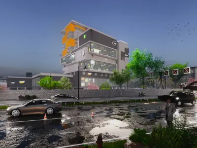 Modern Mixed-Use Urban Tower    3D model