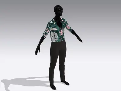 Female Cloth Dress Low-poly 3D model