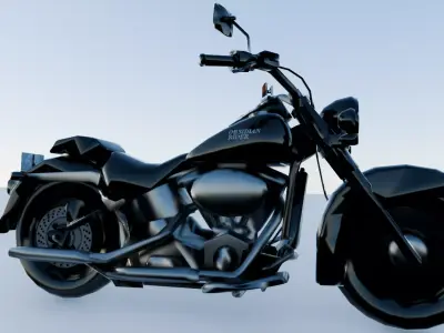 Obsidian Rider Black Cruiser Motorcycle 3D Model Low-poly 3D model