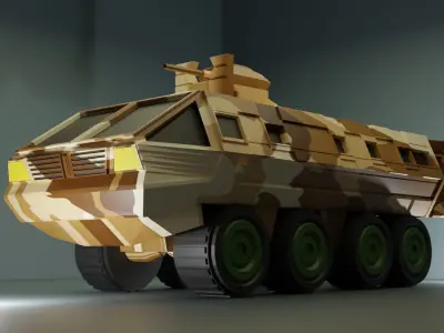Lazar MRAP Mine Resistant Ambush Protected Armored Vehicle  Low-poly 3D model