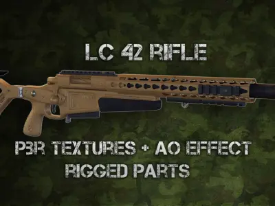 LC 42 Rifle Low-poly 3D model