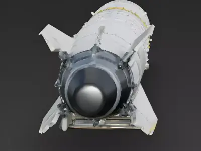 Realistic Rocket Booster 3D Model Low-poly 3D model