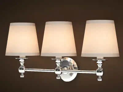 Triple Lamp Bracket Polished Chrome 3D model