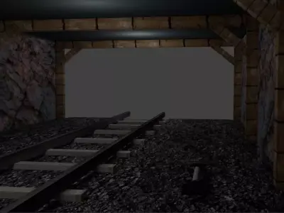 Mine with Railway track Free 3D model