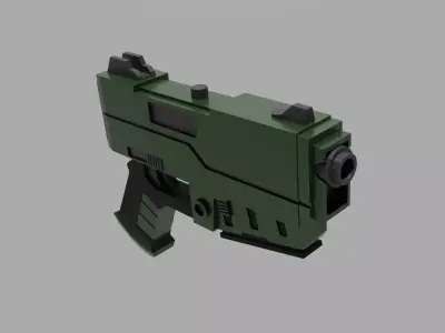 Warhammer 40k Imperial Guard Pistol Low-poly 3D model