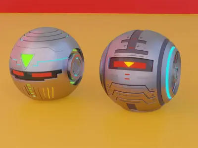 Futuristic Scifi Robotic Helmet Low-poly 3D model