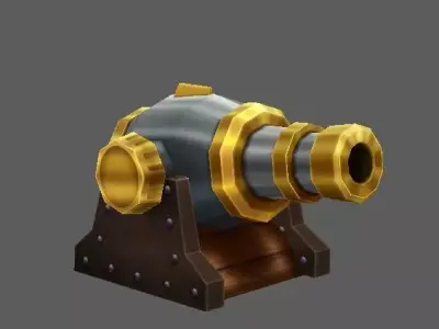 Fort01 cannon Low-poly 3D model