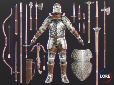 Medieval Collection Noble Armory 3D Model Pack