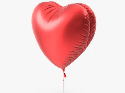 Red Heart Foil Balloon 3D model