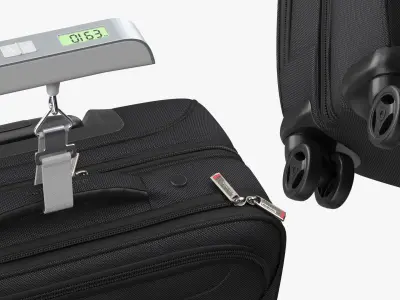 Handheld Checked Luggage with Scale Laptop Bag 3D model