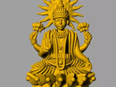 dasavatar golden statue of lord ganesha 3D print model