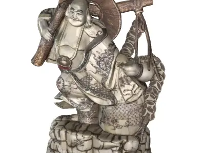 Bone Buddha Low-poly 3D model