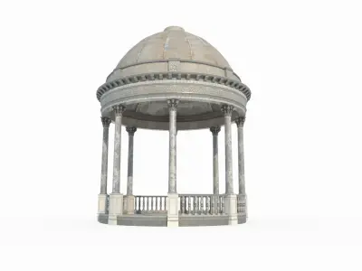 Circular pavilion in ancient architecture 3D model