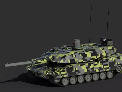 KF51 Panther MBT Game Ready Low-poly 3D model