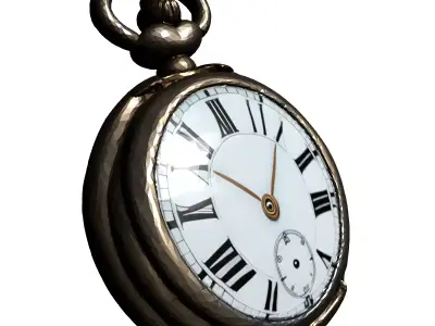 Realistic Antique Pocket Watch 3D Model Low-poly 3D model