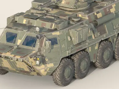 BTR 4 Low Poly Game Ready  Low-poly 3D model