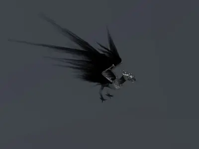 Fire Bird Phoenix Low-poly 3D model