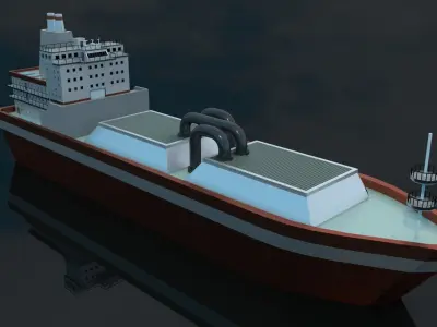 Tanker Ship Low-poly 3D model