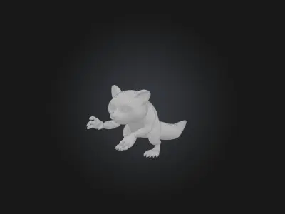 Realistic Hurt Raccoon Model Low-poly 3D model